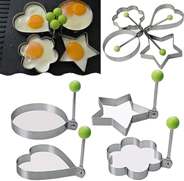 Pack Of 4 New Mould Style Fried Egg Pancake Shaper